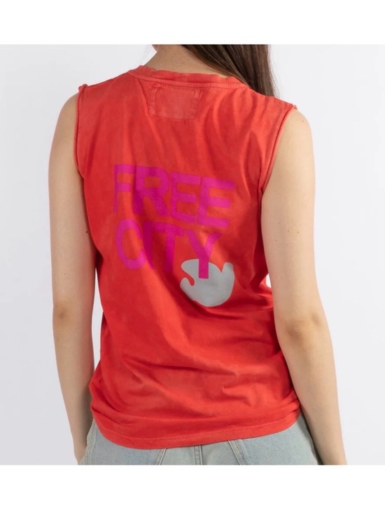 freecity Tops - FREECITY Dove Cutoff Tank in Redlight